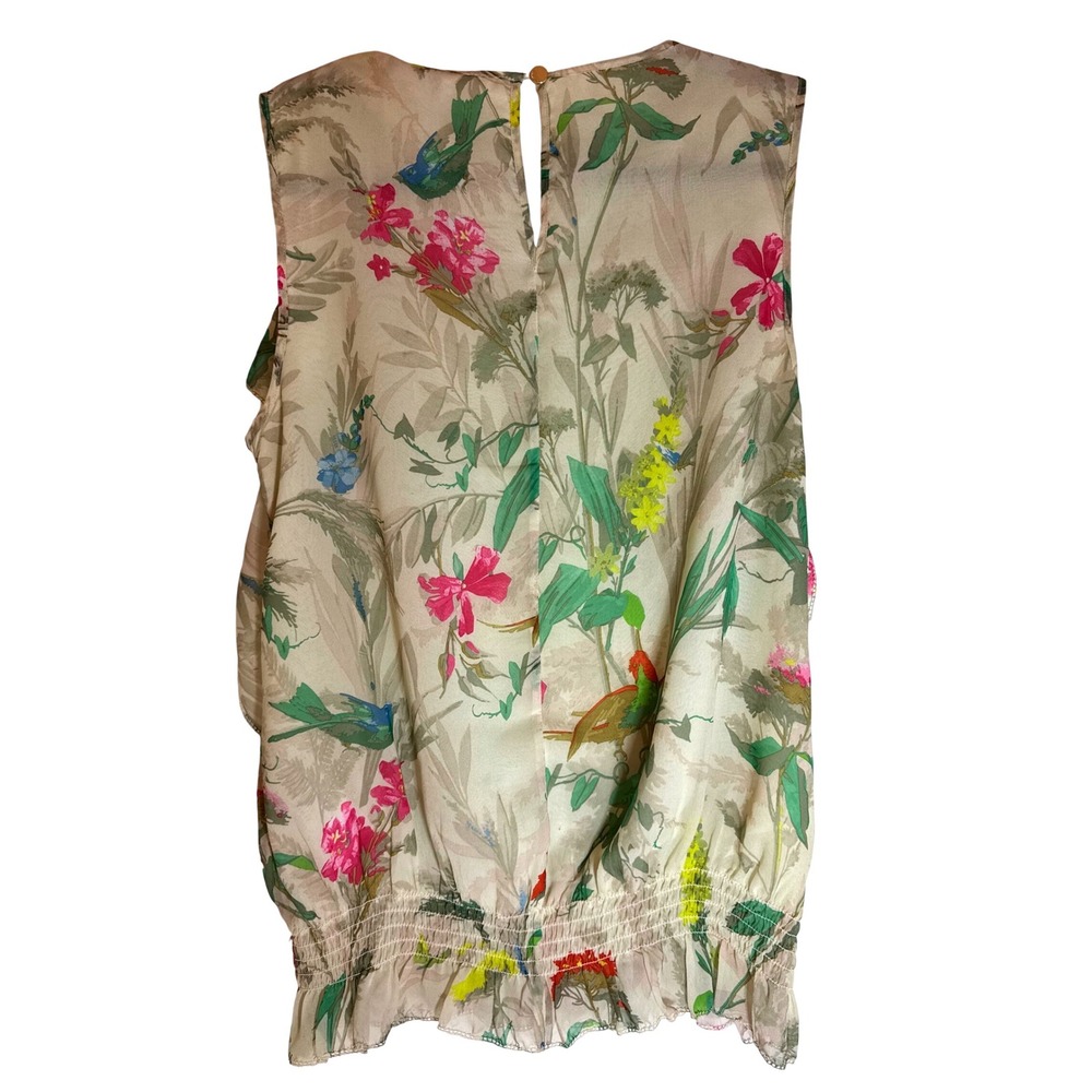 Ted Baker London Floral Print Ruffle Sleeve Blouse Top Size 2 - Picture 9 of 9
